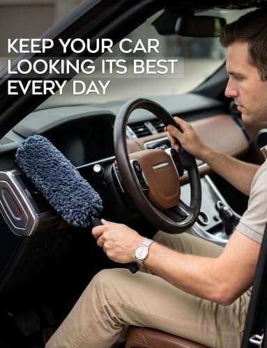 TAKAVU Car Duster Kit, Ultra Soft Microfiber, Lint & Scratch Free | Includes Storage Bag & Unbreakable Handle, Removes Pollen & Dust, Exterior & Interior for SUV & Home - size: Microfiber Soft Feather
