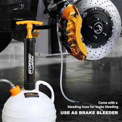 FOUR UNCLES Oil Extractor Pump - Fluid Extractor with 59" Main Hose, Three 41" Extension Tubes for Oil Change, a Hose for Brake Bleeding