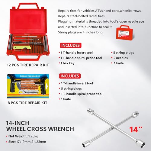 2 Ton (4000 lbs) Capacity Floor Jack Low Profile Garage Hydraulic Trolley Service Lift Floor Jack Combo with Ratchet 3 Ton Jack Stands for SUV, Car and Truck, Red - color: 2Ton with Jack stands+Tire repair kit Red