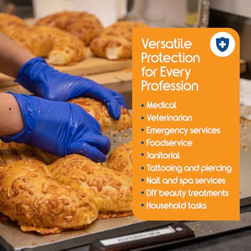 Inspire Cobalt Blue Nitrile Disposable Gloves | 4.5 Nitrile Safety Medical Exam Cooking Cleaning Disposable Gloves - size: Small, style: Blue - Case of 1000