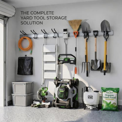Aking Ace 48-Inch Garage Wall Organizer, Heavy-Duty Hook Set, 350lbs | Adjustable hooks for custom spacing, Organizes rakes, shovels & power tools, Ideal for shed organiztion - size: 48inch