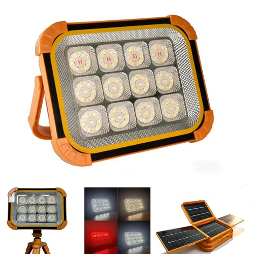 Portable LED Work Solar Light 100W 24000mAh 20000 LM with Stepless Brightness Job Site Battery Rechargeable LED Floor Light for Emergency Worklight for Hurricane (PRO) - color: PRO