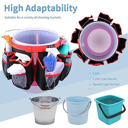 Bucket Cleaning Tool Organizer,Wash Tool Caddy 5-Gallon Organizer,5 Gallon Bucket Holder Cleaning Supplies for Housekeeping