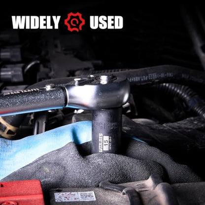 WIILDIS 70pcs 3/8" Drive Impact Socket Set,Standard SAE(5/16 to 3/4-Inch) Metric Size(8-22mm), CR-V Steel Deep Socket Kit, Adapters, Ratchet Handle, Screwdriver Bit Set, Sliding T Bar, 6 Point - size: 70-Piece