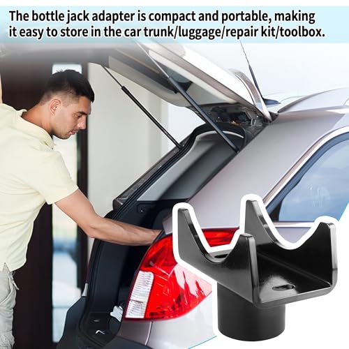 SUNJIKA Bottle Jack Axle Adapter for 2-4 in Round and 2 in Square Axles - color: Black