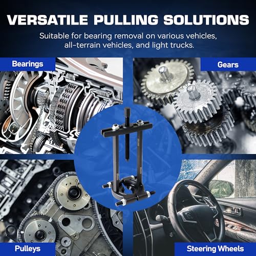KOOPOOL 12-Piece Bearing Puller, Wheel Hub Puller Set, Wheel Bearing Removal Tool, Blind Bearing Puller, 5 Ton Capacity Bearing Separator with 2’’ and 3’’ Bearing Separator Jaws