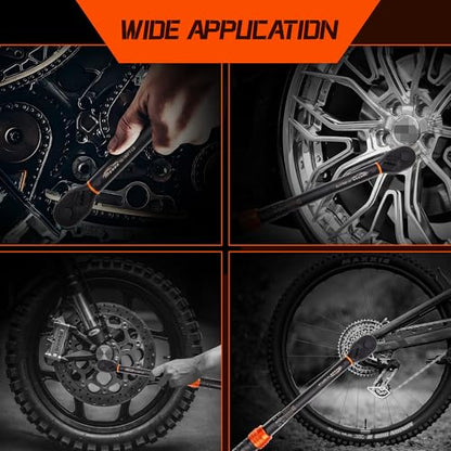 1/2-Inch Drive Click Torque Wrench, 10-180 Ft-Lb/13.6-244.0 Nm, Dual-Direction 72-Tooth Ratchet, ±3% Precision with Dual Scale Torque Wrenches for Bike, Motorcycle & Car - size: 1/2”DR 「10-180 FT-LB」