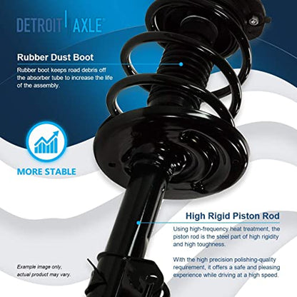Detroit Axle - Front 4pc Struts Kit for 09-14 Nissan Maxima, Struts & Coil Spring Rear Shock Absorbers 2009 2010 2011 2012 2013 2014 Replacement Suspension - size: 4AQ48510/ strut shock kit