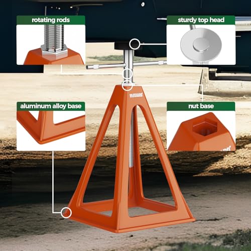 RVGUARD RV Stack Jacks 4 Pack, Aluminum Stabilizer Jacks for RV Trailer Camper, Single Support Up to 7500 Lbs, Adjustable from 11" to 17" - size: 7500lb 4 Pack
