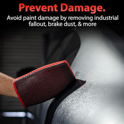 Adam's Polishes Clay Mitt - Medium Grade Clay Bar Infused Mitt | Car Detailing Glove Quickly Removes Debris from Your Paint, Glass, Wheels, & More - size: Red - 2pk