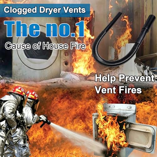 3 Pieces Dryer Vent Cleaner Kit: Vacuum Hose With Brush & Gloves Fits for Vacuums Cleaner, Refrigerator Condenser Coils, Tight Spaces Behind Appliances, Deep Cleaning Tools for Clogged Ducts- Black - color: Black(Complete Kit)