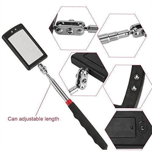 Telescoping Lighted Inspection Mirror，Telescoping LED Lighted Flexible Inspection Mirror 360 Swivel for Extra Viewing - style: Model-1