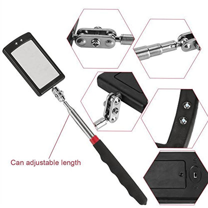 Telescoping Lighted Inspection Mirror，Telescoping LED Lighted Flexible Inspection Mirror 360 Swivel for Extra Viewing - style: Model-1