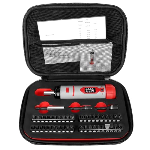 Torque Screwdriver Set 7.91 N·m (10-70 in-lbs) 1/4" Drive with 40 S2 Bits, Extended Bits Holder, Sleeve and Storage Bag, Perfect for Bike Repair, Scope Mounting, and Professional Maintenance | With Extended Bits Holder & Sleeve Perfect for Bike Repair, Sc
