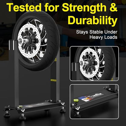 Motorcycle Wheel Balance Stand, Heavy-Duty Single-Axle Wheel Balancing Tool for Static & Dynamic Tire Alignment, Balancer for Sport and Dirt Bike Wheels (Single-Axle Standard) - style: Single-Axle Standard