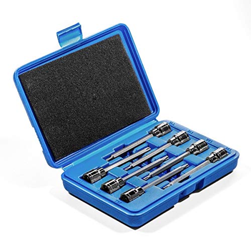 Stark USA 7 Pieces 3/8" Drive Extra Long Torx Star Bit Socket Set, T10-T40, Carrying Case Included - style: 7-Pieces Extra Long Torx Star Bit