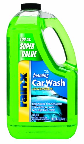 Rain-X 5072084 Foaming Car Wash - 100 fl oz. High-Foaming, Concentrated Formula For Greater Cleaning Action, Safely Lifting Dirt, Grime And Residues For An Exceptional Clean - size: 100 Fl Oz (Pack of 1), style: Old Packaging