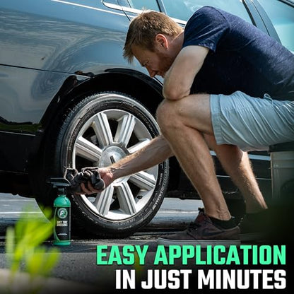 ExoForma Wet Tire Dressing Spray - Extremely High Shine Tire Dressing for That Wet Look - No Sling, Non-Greasy Silicone Formula with UV Protection - Easy to Apply, Minimal Cure Time - 16 fl oz - size: 16 Fl Oz (Pack of 1)