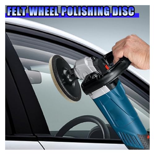 5PCS Car Glass Polishing Pads, 5" Wool Felt Buffing Wheel Polishing Pad Discs with Hook & Loop Back, Random Orbital Sander Polish Pad for Remove Scratch from Windshield, Window(5IN) - size: 5IN