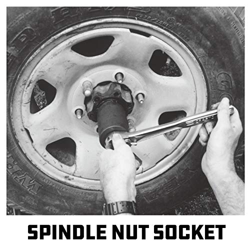 Powerbuilt Spindle Socket, 6 Outer Black, 6 Lug, Remove Spindle Nuts, 2-5 Inch Outer, Ford Chevy GMC Bronco Trucks - 648475 - style: 6-Lug, 2-5/8" Outer