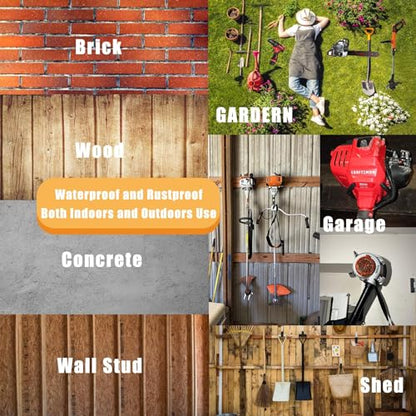 Garden Power Tool Hanger - Garage Wall Hooks, Weedeater & String Trimmer Hanger - Utility Hooks for Garage Tool Organizers and Storage - Black, 3 Pcs - color: Black-3 P