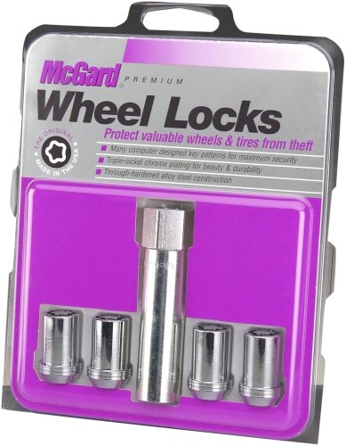 McGard 25257 Chrome Tuner Style Cone Seat Wheel Locks (M12 x 1.5 Thread Size) - Set of 4 - color: Chrome