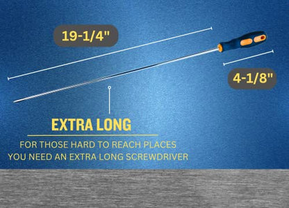 24" Long 2 Pc Extra Long Screwdriver Set w/ 20" Shank || Phillips & Slotted Tips || Because Screwdriver Size Matters - size: 24" Extra Long