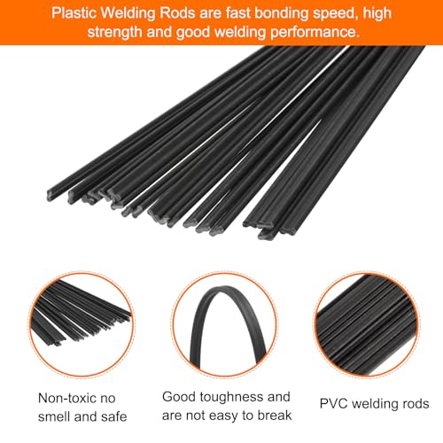 MECCANIXITY 20pcs 8 Inch Plastic Welding Rods PVC Welding Strips Welder Rods for Plastic Welder,Car Bumper, Kayak Repair, Black - color: Black, size: 8 Inch