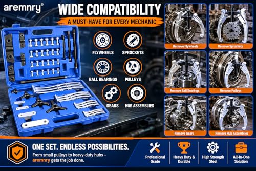 Gear Puller Set 3" 4" 6" 8" 2 and 3 Jaw Hub Puller Bearing Separator Suitable for Remove of Gears, Hubs, Ball Races, Bearings, Flywheels, Pulleys and Sprockets