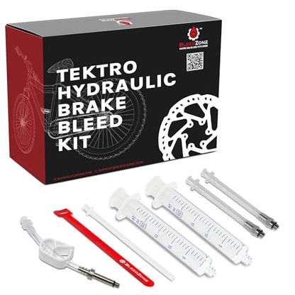 BleedZone Basic Tektro TRP Brake Bleed Kit, Easy to Use Hydraulic Bike Brake Bleeder Kit for Tektro & TRP Brakes, Reusable Bleeding Tools, Syringe, Fittings & Hose MTB Bicycle Hydraulic Maintenance - style: Basic