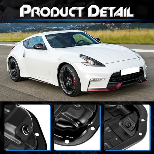 Lower Engine Oil Pan with Drain Plug, Compatible with Nissan 350Z 370Z ＆ INFINITI EX35 EX37 FX35 FX37 G35 G37 M35 M37 Q40 Q50 Q60 Q70 Q70L QX50 QX70, 3.5L 3.7L, Replace# 11110-JK20C