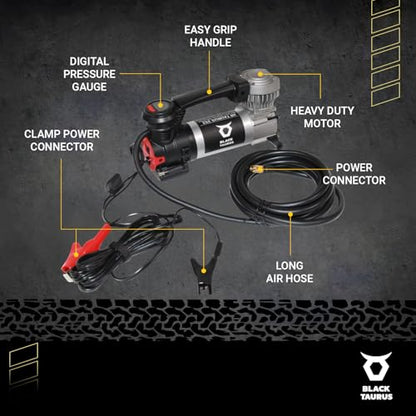 Portable Air Compressor, 19A 120 PSI (8.27 BAR) On‑Board & Offroad Tire Inflator for Cars, Trucks, 4×4 Vehicles Automatic Pressure Control with Dual‑Motor Options, Air Compressor 252 - style: Air Compressor 252
