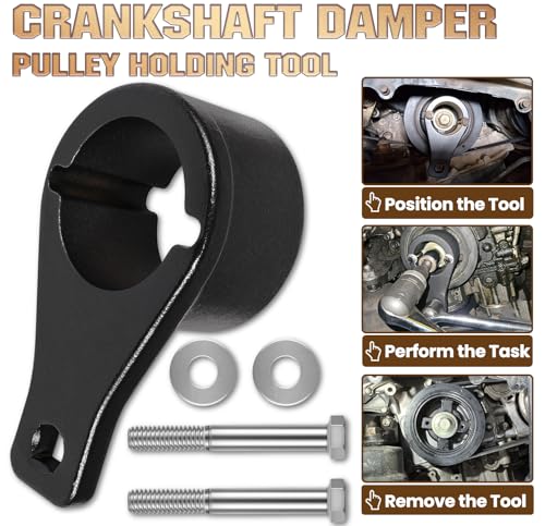 Fits Toyota/Lexus Crankshaft Damper Pulley Holding Tool with 2 Crank Bolts -Exquisite Storage Box- Multiple Engine Models, Professional Installation & Removal Tool