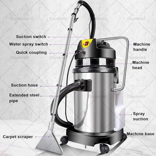Commercial Carpet Cleaner Machine, 3 in 1 Portable Ex-Tractor for Car Detailing, Stainless Steel Body Vacuum Cleaner for Carpet/Sofas Cleaner Machine 40L - size: 40L
