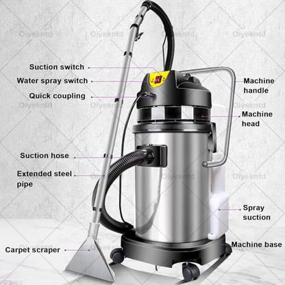 Commercial Carpet Cleaner Machine, 3 in 1 Portable Ex-Tractor for Car Detailing, Stainless Steel Body Vacuum Cleaner for Carpet/Sofas Cleaner Machine 20L - size: 20L