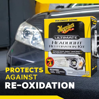 Meguiar's Ultimate Headlight Restoration Kit - The Perfect Headlight Repair Kit to Remove Yellowing and Cloudiness from Headlights - Easy to Use and Seals Headlights with 18 Plus Months of Protection - style: Ultimate Restoration Kit