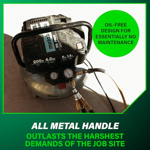 Metabo HPT Air Compressor, THE TANK, Portable Pancake Air Compressor 200 PSI, 6 Gallon Tank, Versatile for Use with Framing, Siding, Finish, Brad or Roofing Nailers, EC914S - style: 6-Gallon Pancake, 200 PSI