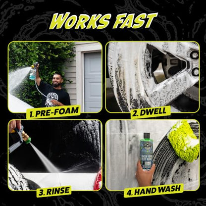 Chemical Guys, Snow Foam Pre Wash Car Wash Soap for Foam Cannons, 1 Gallon | High-suds snow foam pre-soak for foam cannons and foam guns; loosens dirt and grime before your contact wash. Dilutable. - size: 128 Fl Oz (Pack of 1)
