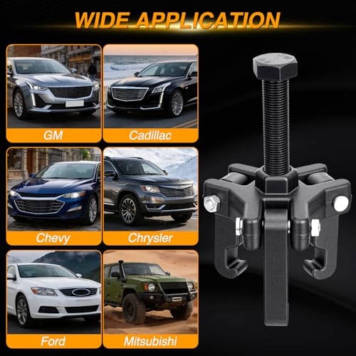 GOOACC Harmonic Balancer Puller Kit, Adjustable 3-Jaw Puller Set for Removing Harmonic Dampers & Balancers Puller/Installer Set Pulley Tool Compatible with Chevy GM Chrysler Cadillac Ford More, Black
