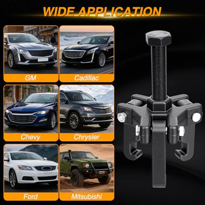 GOOACC Harmonic Balancer Puller Kit, Adjustable 3-Jaw Puller Set for Removing Harmonic Dampers & Balancers Puller/Installer Set Pulley Tool Compatible with Chevy GM Chrysler Cadillac Ford More, Black