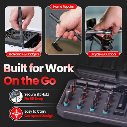 42 in 1 Magnetic Screwdriver Set, Magnetic Ratchet Screwdriver Set with Multi-Bit Ratcheting Handle & Bit Magnetizer, Compact Repair Tool Kit with Storage Case for Furniture, Computer, Bicycle and DIY - size: 42 in 1
