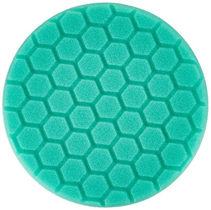 Chemical Guys, Hex-Logic Heavy Polishing Pad, Green, 6.5 in for 6 in Plates | Firm green polishing foam pad applies heavy polishes and light compounds, cutting swirls on dual-action polishers - size: 6.5 Inch Pad (1 Pack), style: Heavy Cutting