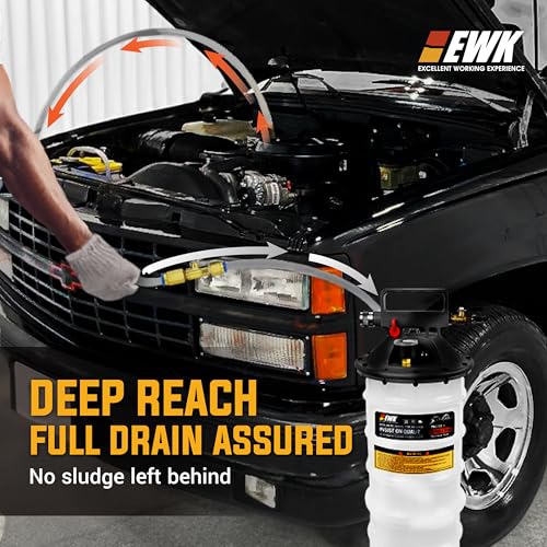 EWK 13.5L Heavy Duty Pneumatic Oil Extractor/Dispenser Pump, Fluid Vacuum Evacuator with Reinforced Tank, Oil Change Pump for Automotive Large Engines - size: 13.5L (With Reinforced Tank)