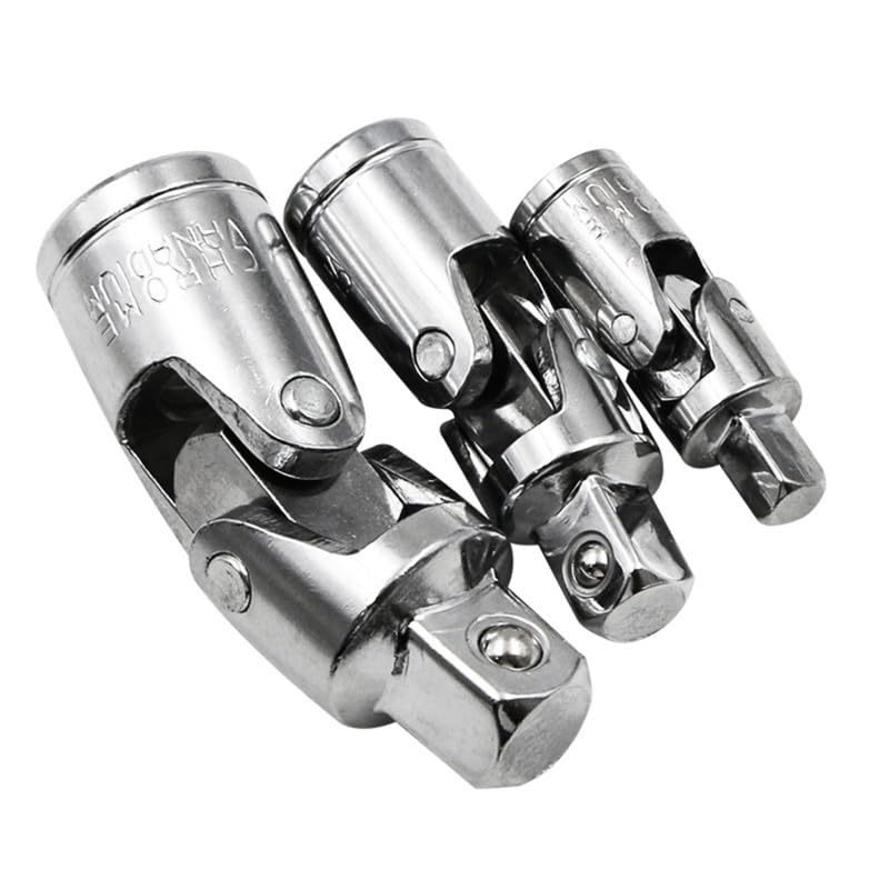 3PCS Universal Joint Set Ratchet Angle Extension Bar Socket Adapter Manual and Pneumatic Bendable Adapter Socket Tools NEW