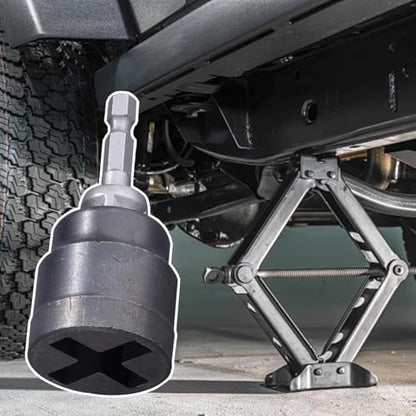 Auto Jack Power Socket Adapter for Scissor Jacks - Heavy Duty Steel