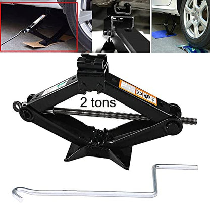 DICN Scissor Screw Jack Lift for Car Van Vehicles 2 Ton 4.2-15 Inch Portable with Handle for Spare Tire Changing Remove - size: Standard Scissor Jack