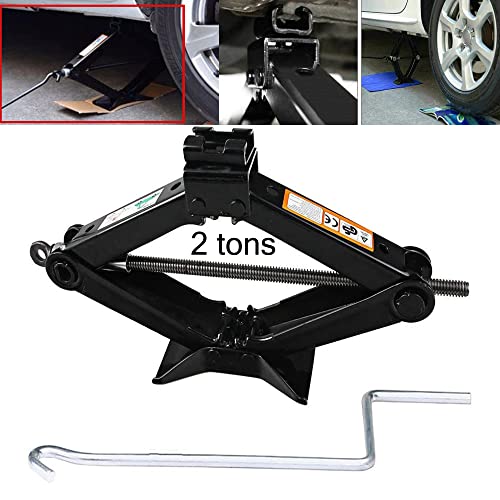 DICN Scissor Screw Jack Lift for Car Van Vehicles 2 Ton 4.2-15 Inch Portable with Handle for Spare Tire Changing Remove - size: Standard Scissor Jack
