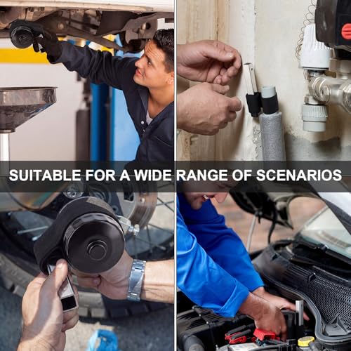 Lothee 2 Pack Oil Filter Strap Wrench Adjustable 1/2" Drive Strap Wrench with Anti-slip Nylon Belt Universal Oil Filter Removal Tool for Car Motorcycle Semi Truck Small Engine