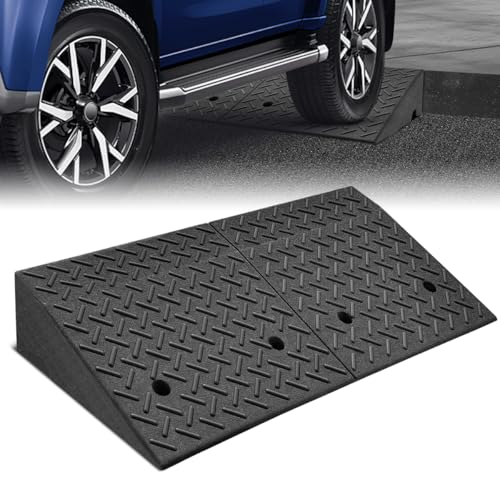 Rubber Curb Ramp - 6.3" Rise Height, Sidewalk Access for Forklift, Car, Wheelchair, Bike & More - size: 6.3" Rise