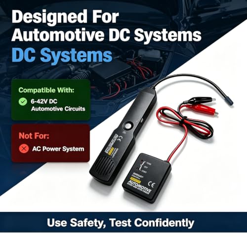 allsun EM415Pro Automotive Circuit Tracer, DC 6-42V Wire Tracker Tool | Trace hidden wires, breaks and shorts with audio signals, flexible probe and sensitivity control for vehicle testing